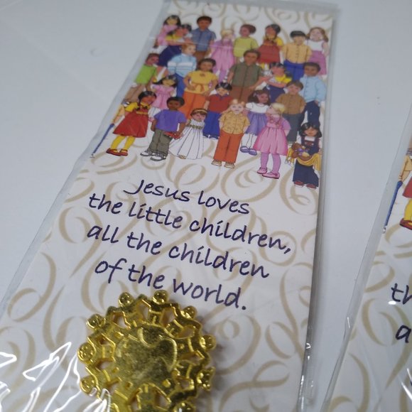 Set Of 4 Jesus Loves The Little Children, All The Children Of The World Pins - Picture 7 of 14